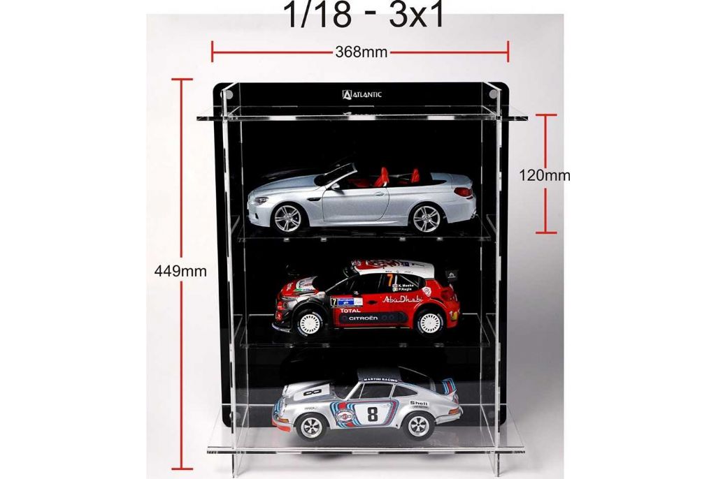ATLANTIC CASE 1/18 DISPLAY CASE MULTICASE 5X1 FOR 5 PIECES 1/18 SCALE CARS 