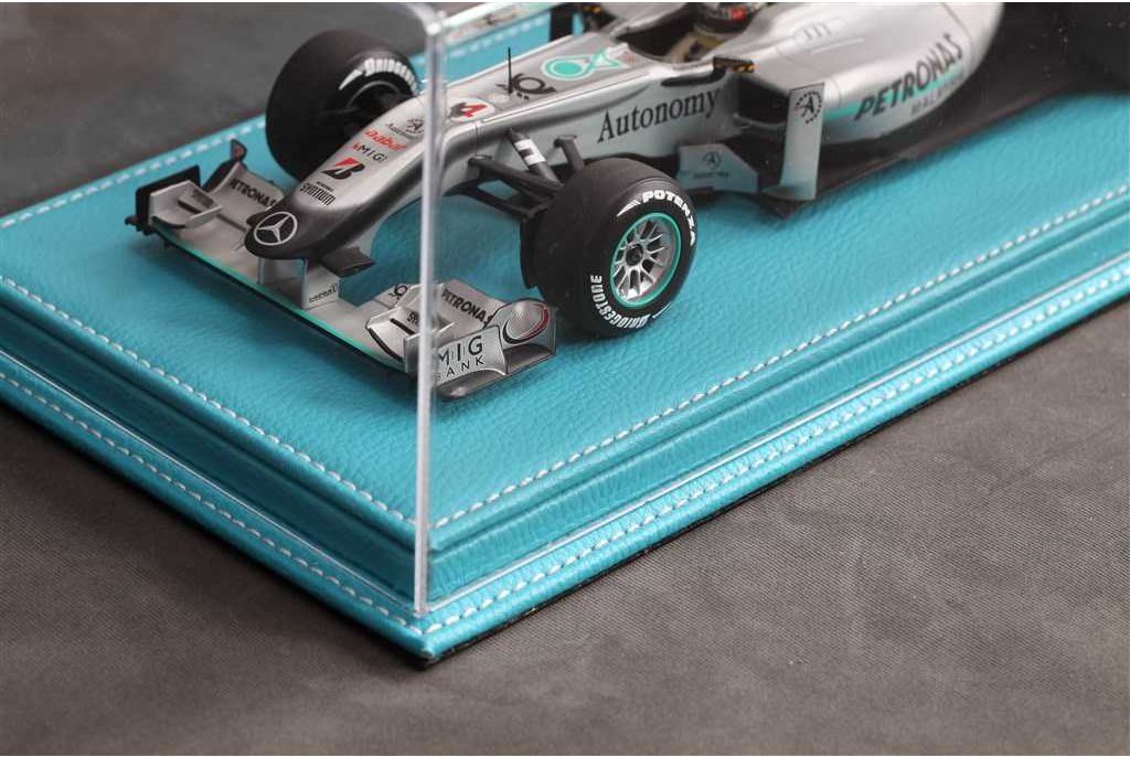Boîte Vitrine Atlantic Case Pour Voiture Miniature 1/12 - Cuir Turquoise - Présentation Luxe
